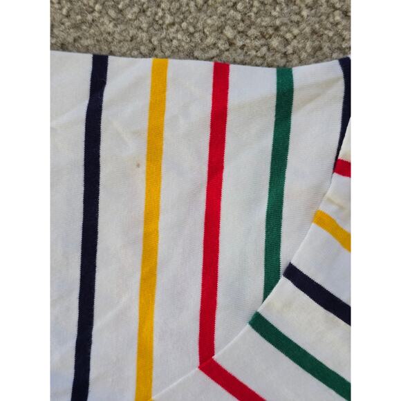 Hudson Bay Canada Stripes HBC Cropped Short Sleeve Oversized Boxy T-Shirt XSmall - Picture 3 of 6